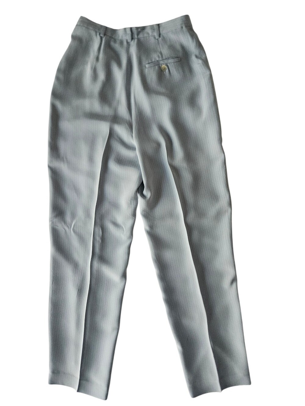 LAUREN RALPH LAUREN LIght Blue Pin Striped Pleated 100% Silk Trousers | SZ 8 - Picture 4 of 11